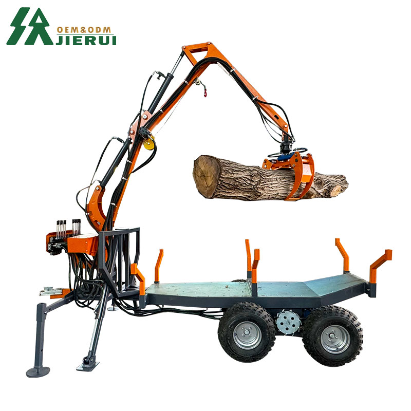 Log Trailer With Crane 