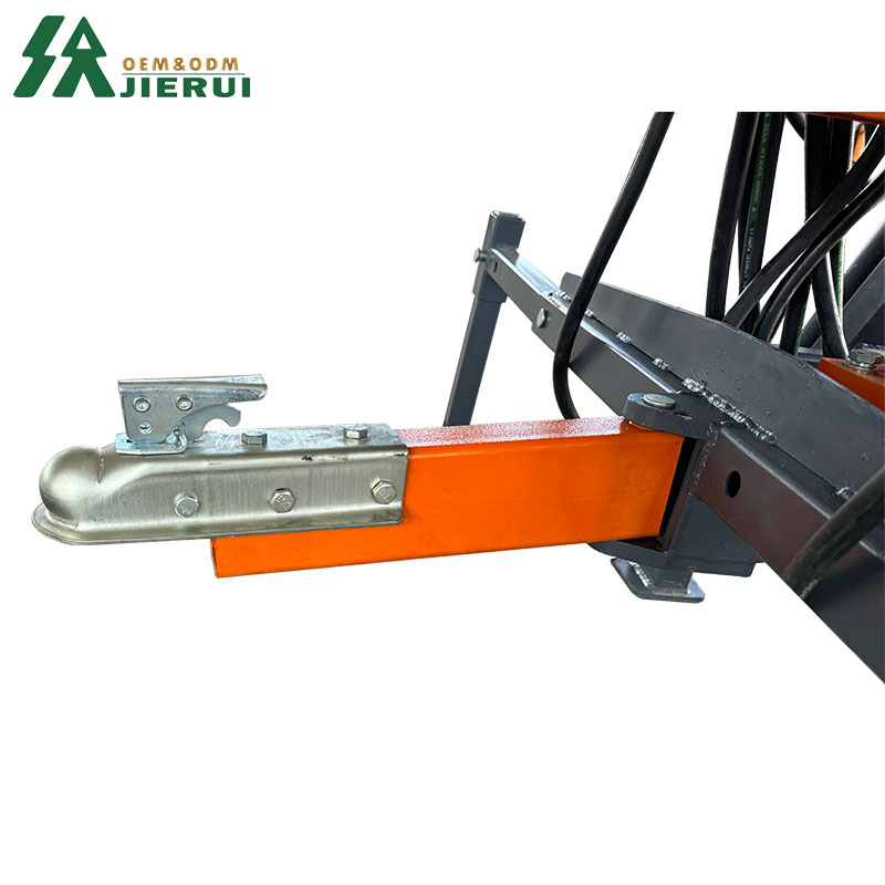 Tráiler de madera con grúa